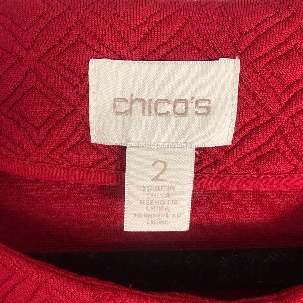 Chico's Quilted Knit Jacket Renaissance Red - Picture 2 of 8